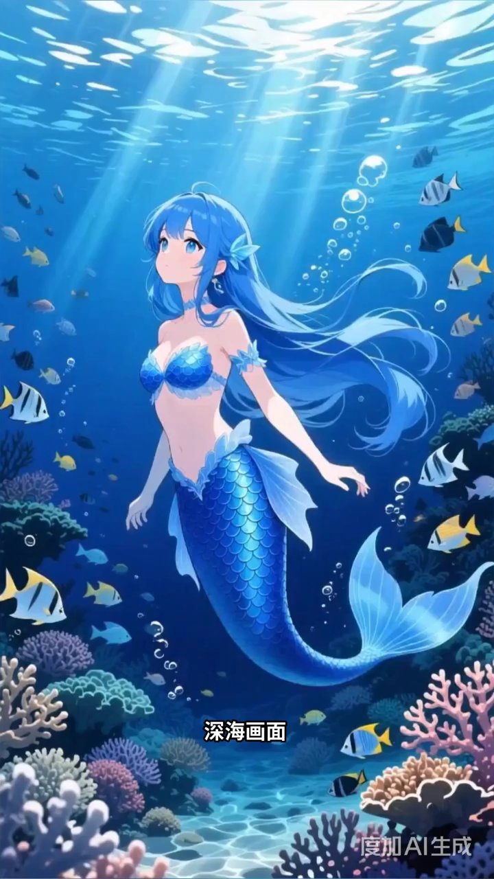 人鱼少女蓝汐初入城市遇险，林屿挺身而出暖心守护