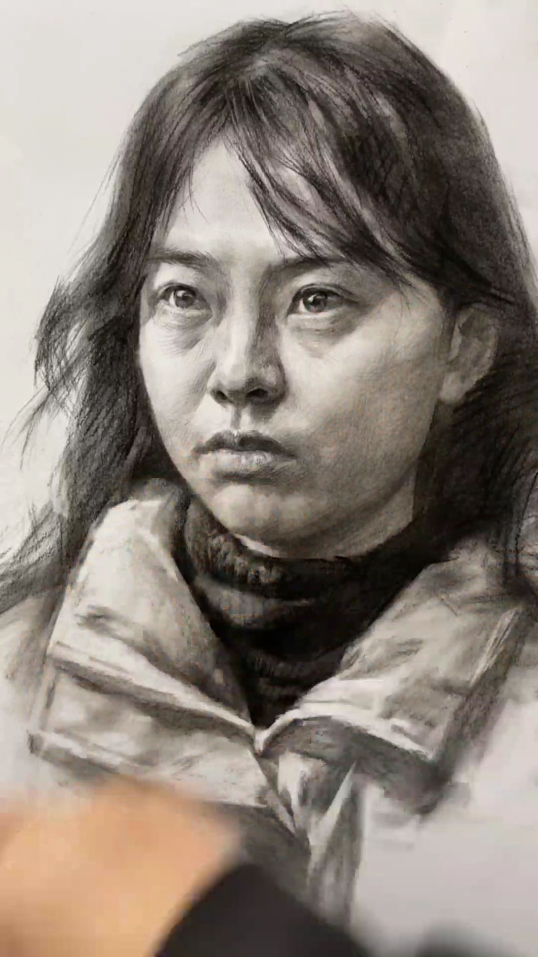 人物头像素描四分之三侧脸示范