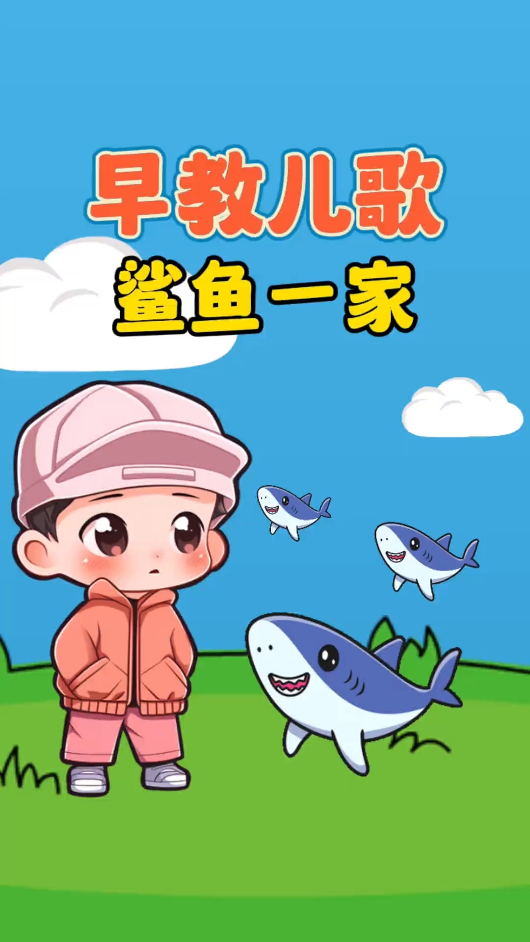 早教儿歌《鲨鱼一家》