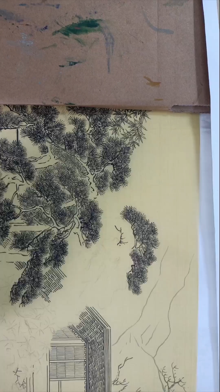 国画山水,工笔青绿山水长卷
