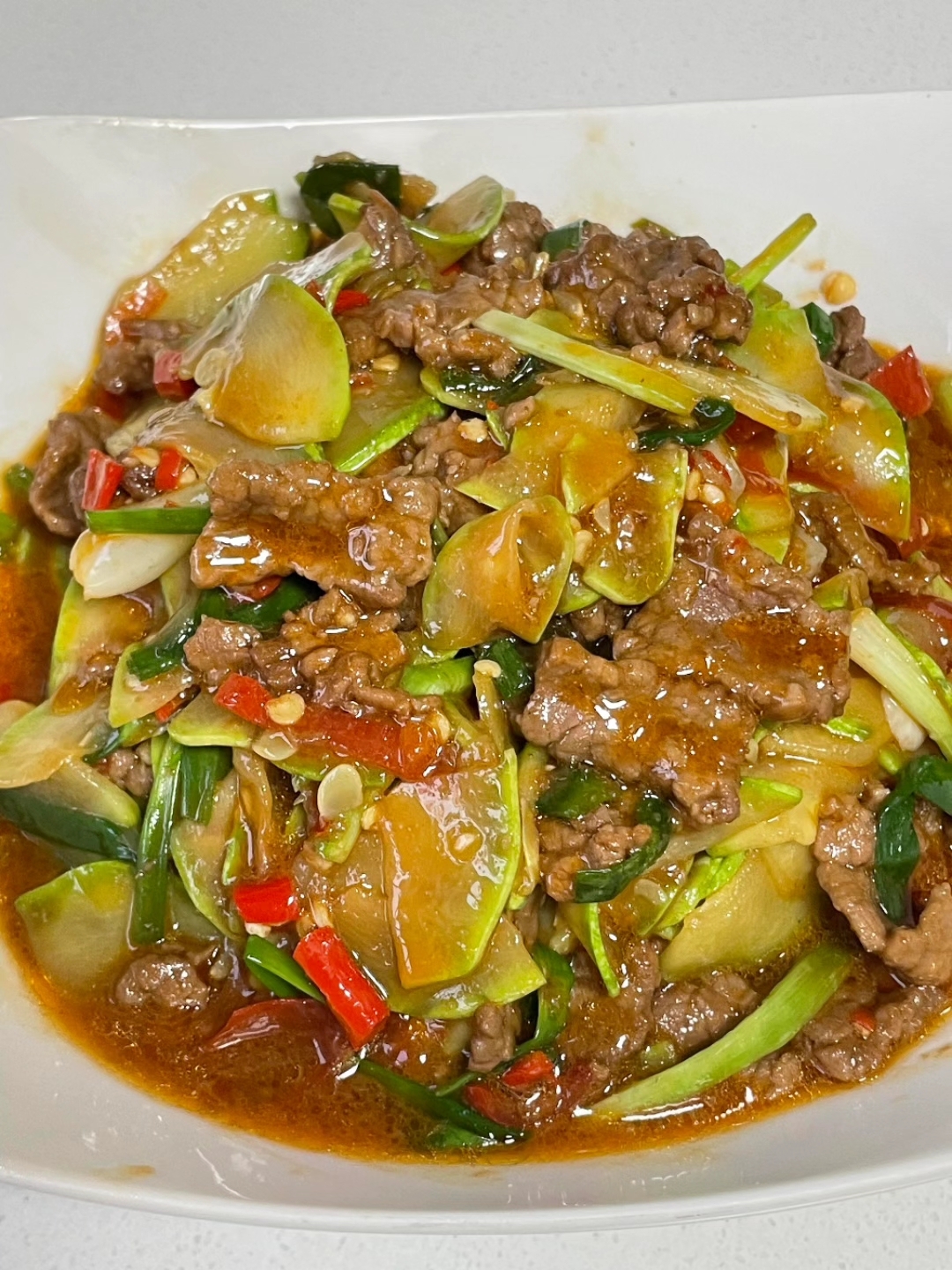 牛肉炒西葫芦,太好吃了!