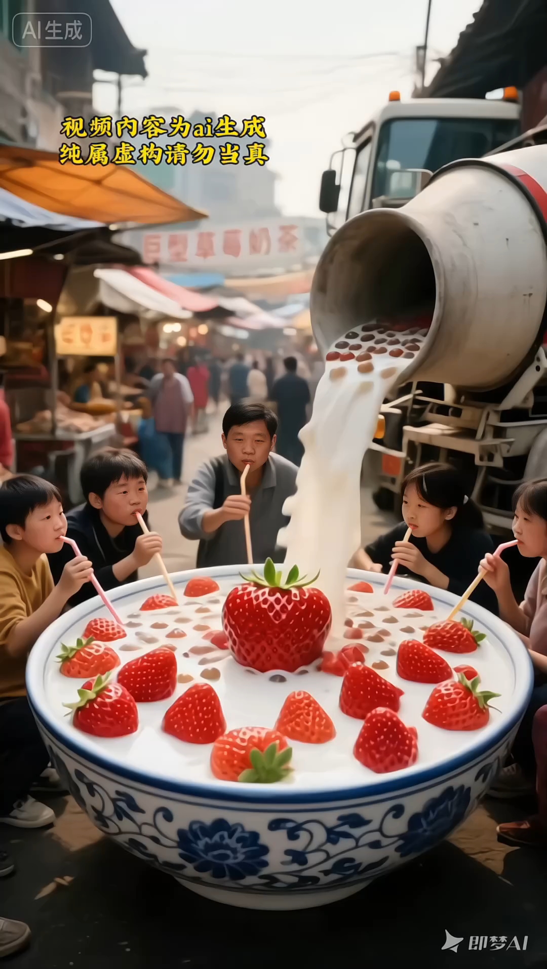 草莓味珍珠奶茶