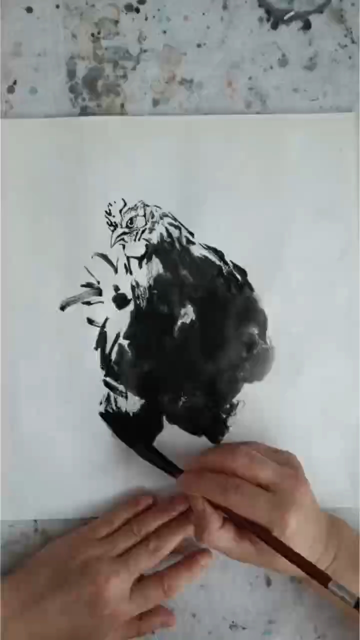 #彭凯画鸡# #彭凯国画#