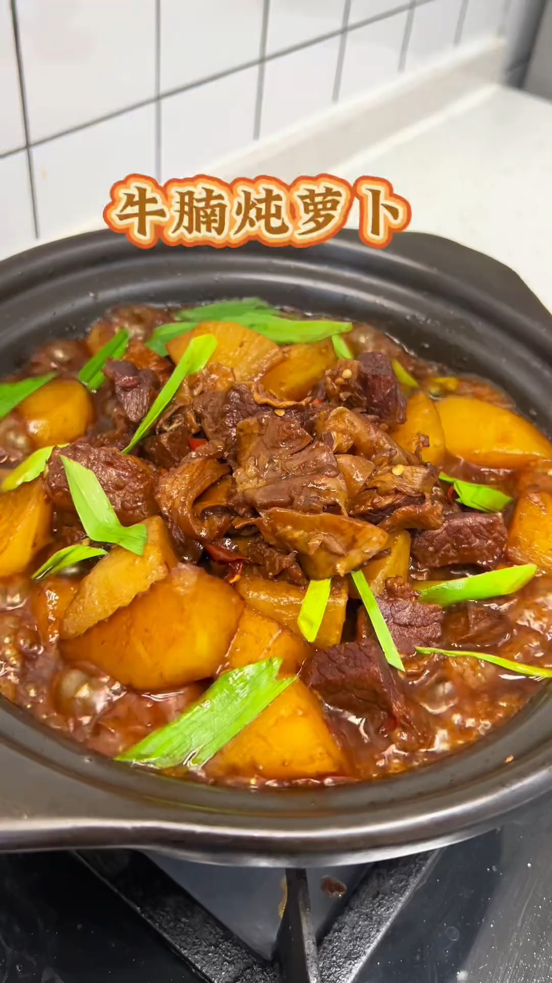 白萝卜炖牛腩,软烂入味特别香,做法也很简单,用汤汁拌饭绝了