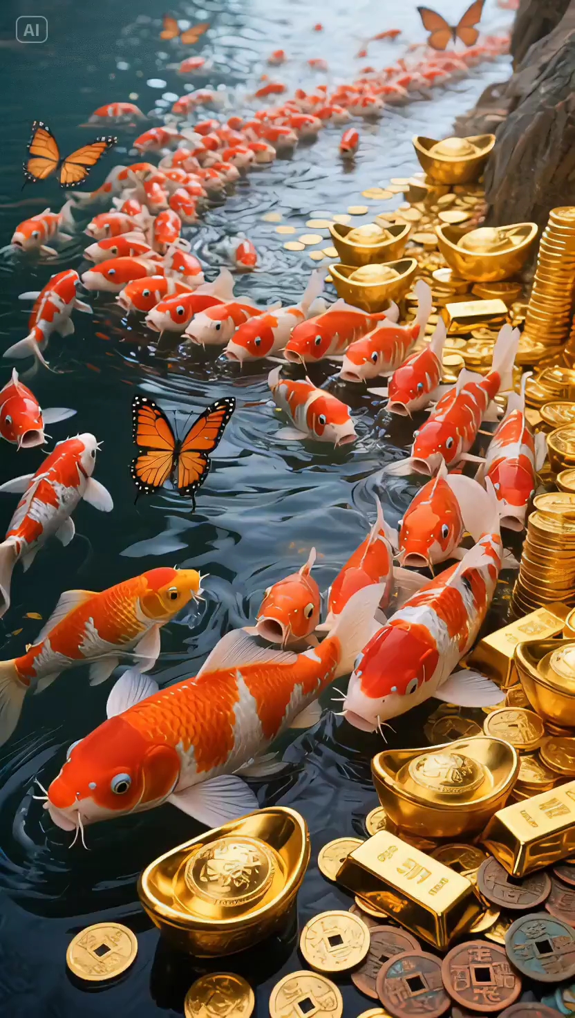 鸿运当头,鱼来运转,财运滚滚来