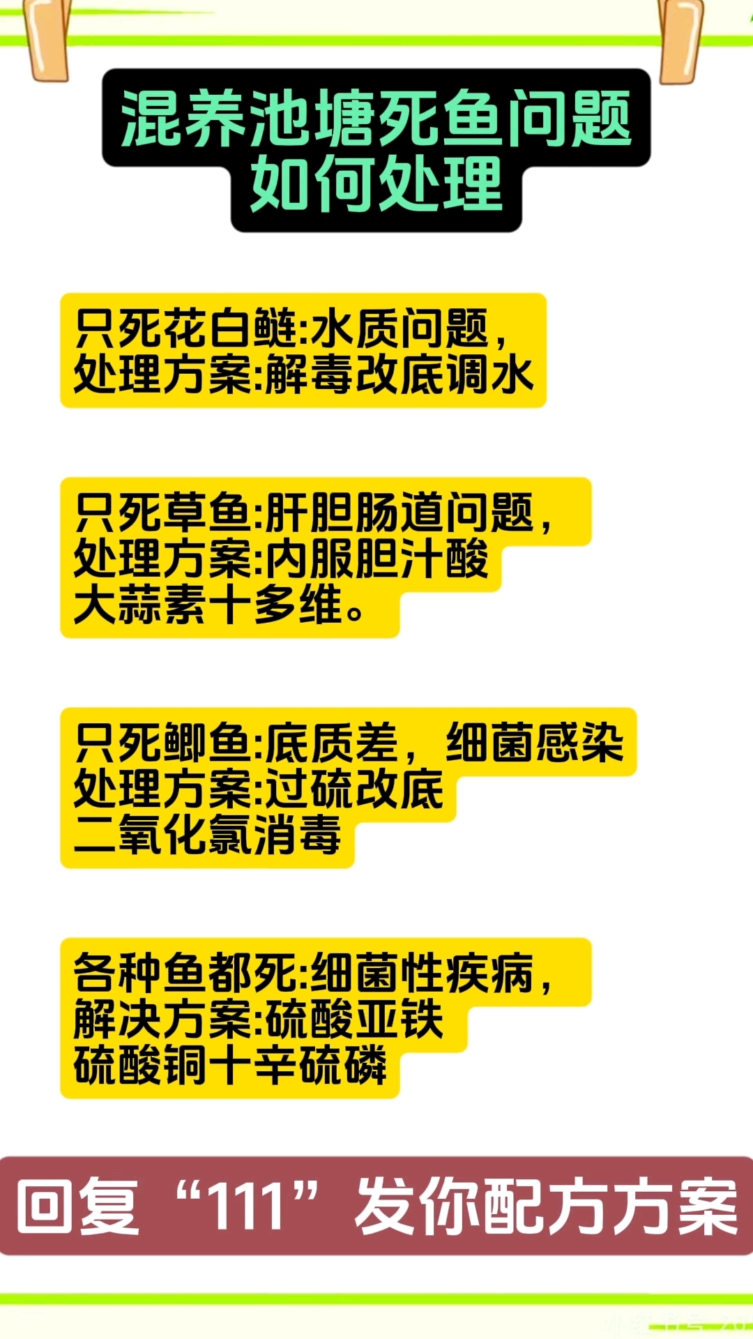 混养鱼塘死鱼问题应该如何处理