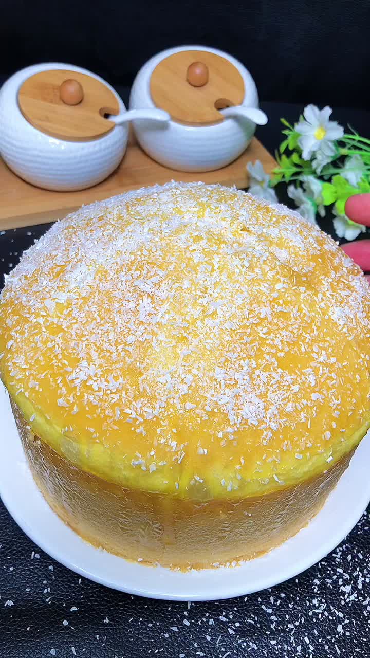 只要家里有面粉就能做的椰蓉蛋糕,做法简单