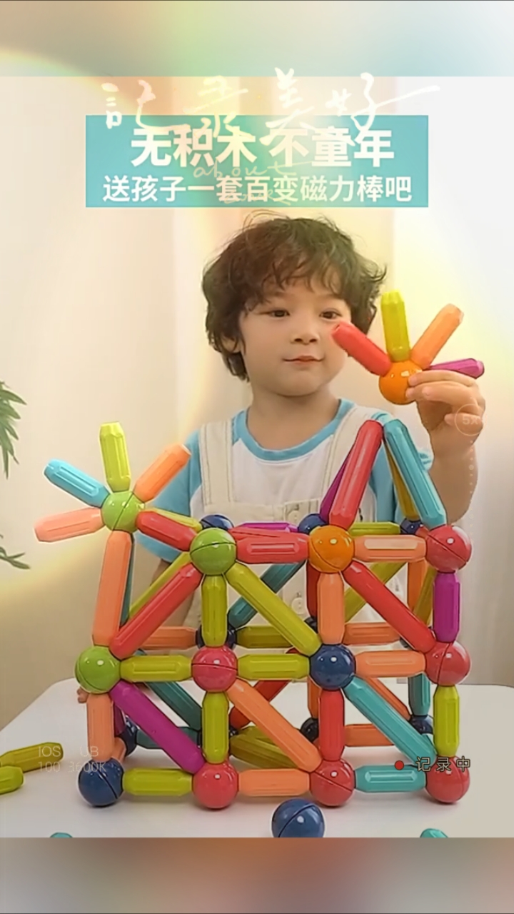 益智百变强磁力棒彩色早教幼儿园儿童拼装磁铁磁性积木玩具