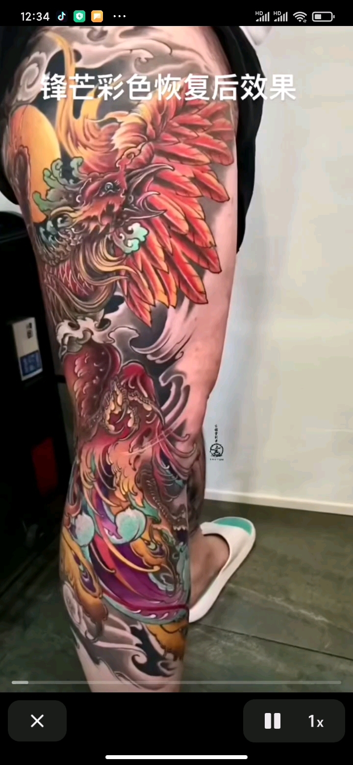 花腿腿凤凰纹身图案