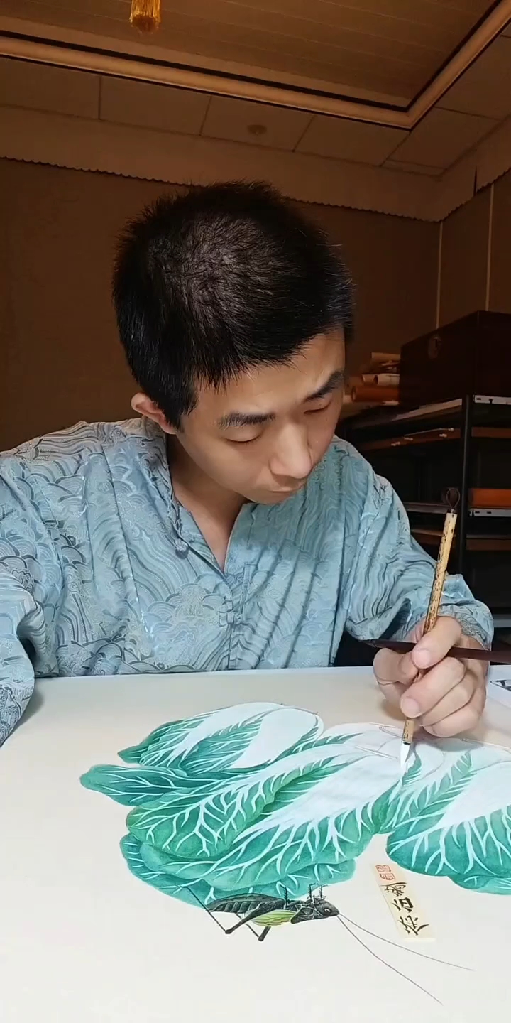 画一堆绿油油的大白菜