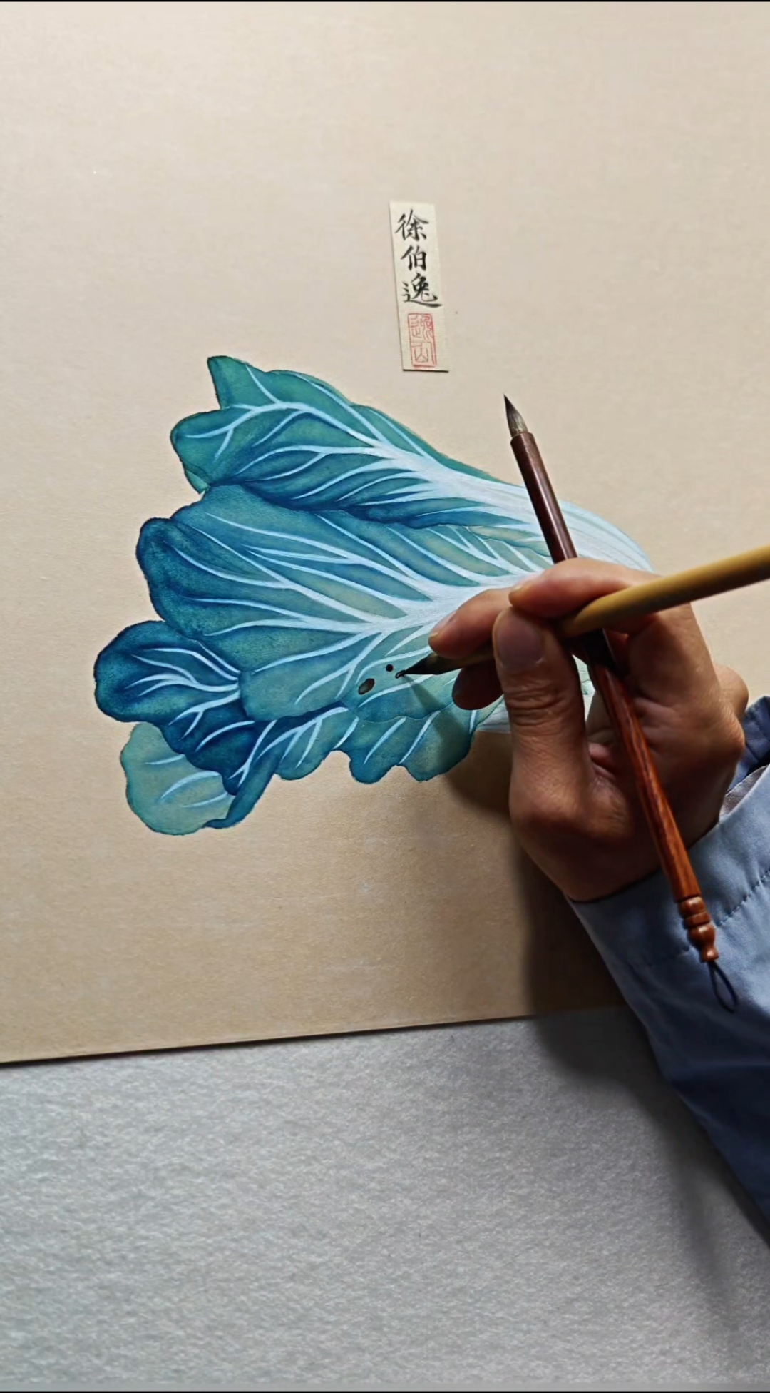 画一颗绿油油大白菜