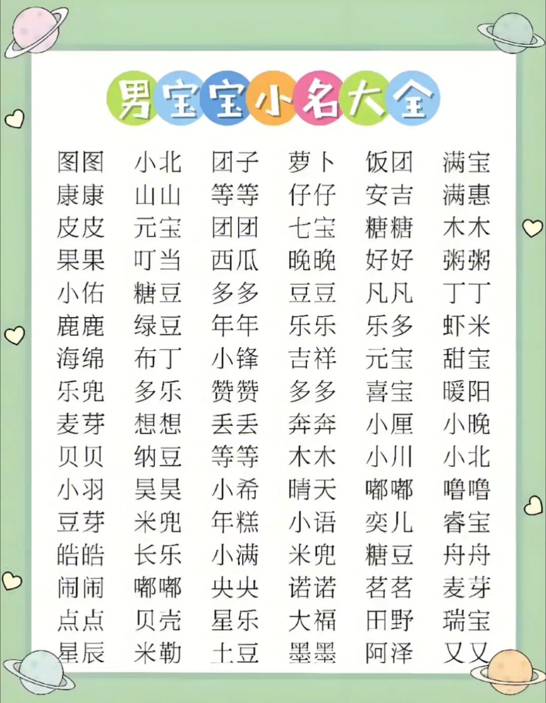 宝宝小名大全