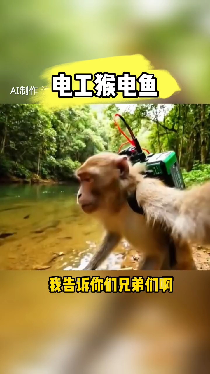 电工猴不钓鱼，改成电鱼了？现在Ai的功能太强大了吧！
