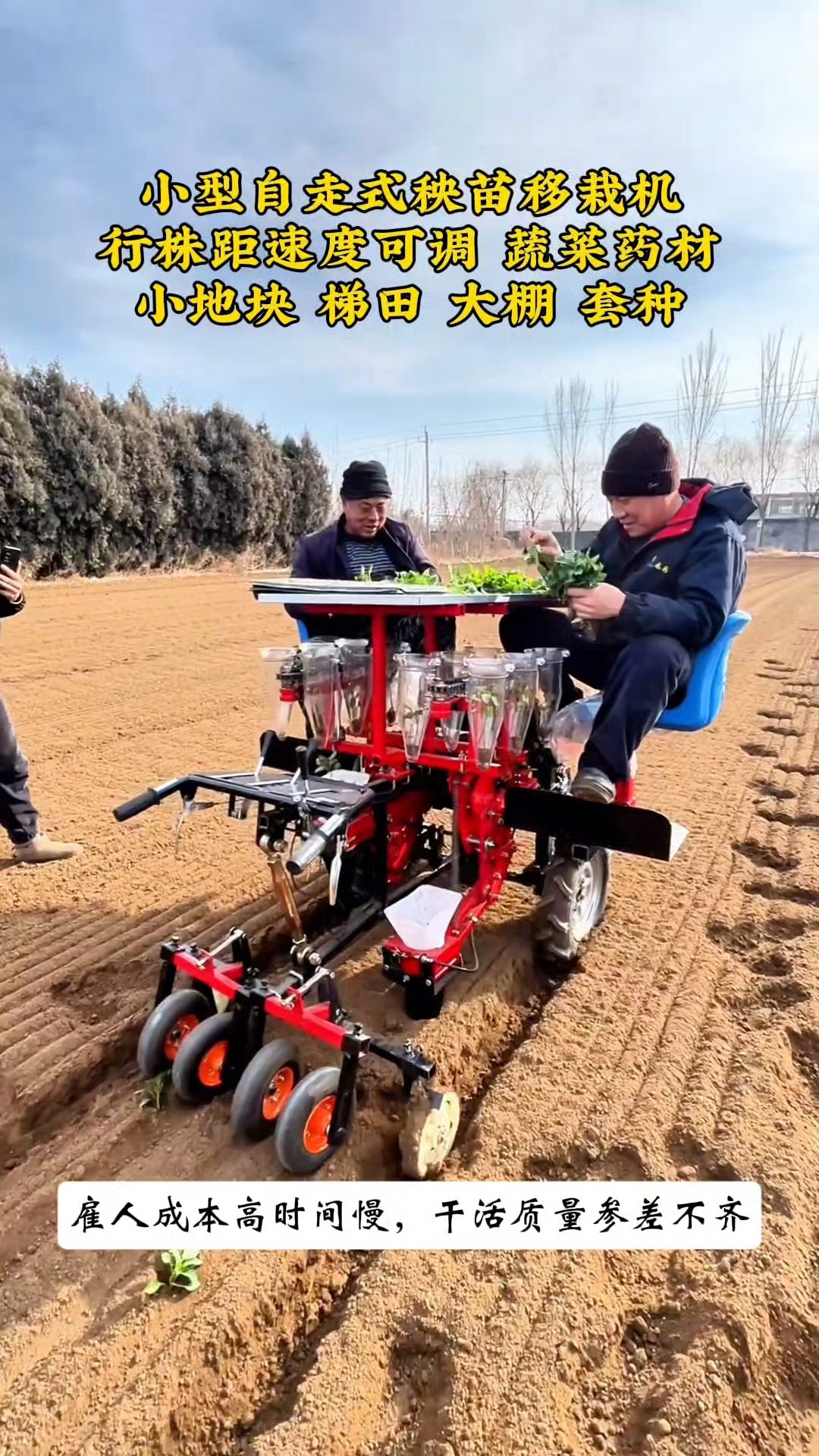 自走式移栽机,秧苗移栽机,自带动力行走移栽,地块小又分散