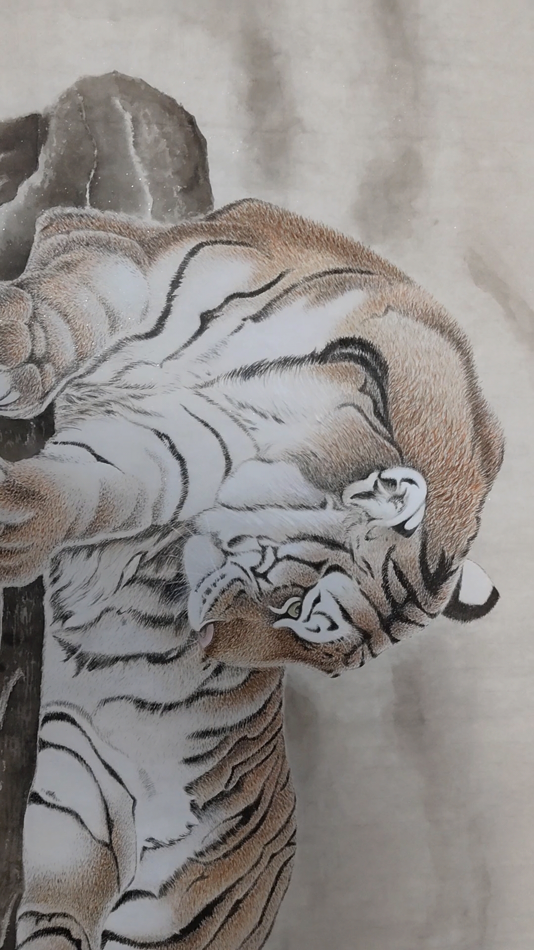 国画工笔画老虎绘画完整版