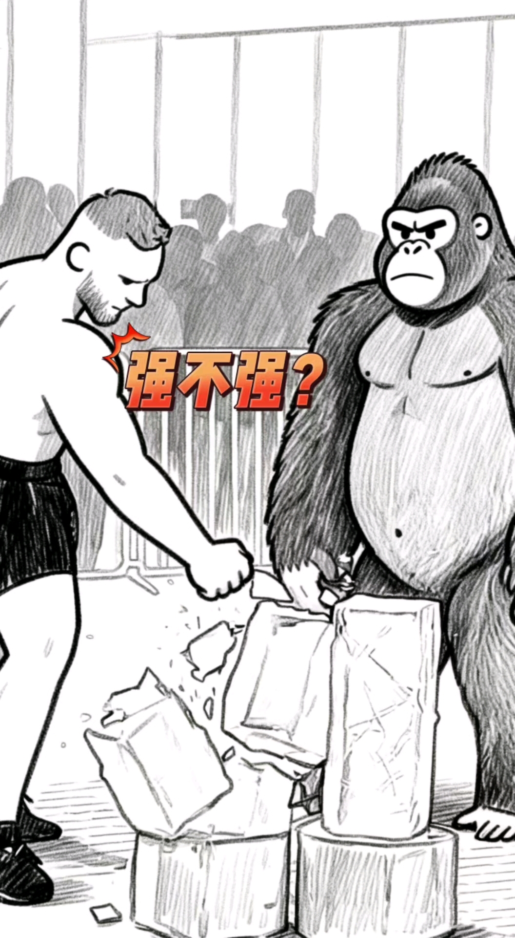 猩猩看不起这个肌肉男#灵魂画手 #搞笑视频 #猩猩