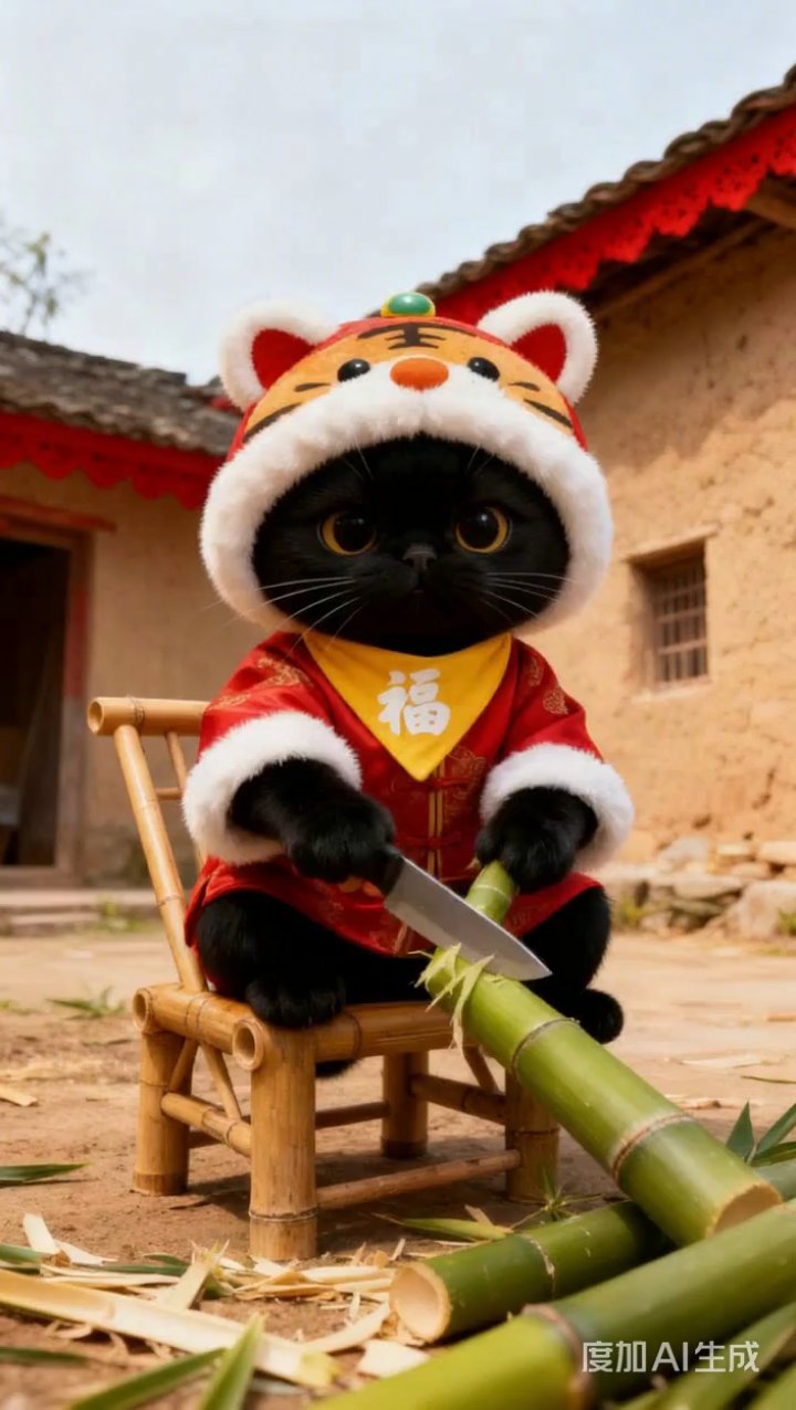 中国风猫猫灯笼挂起来