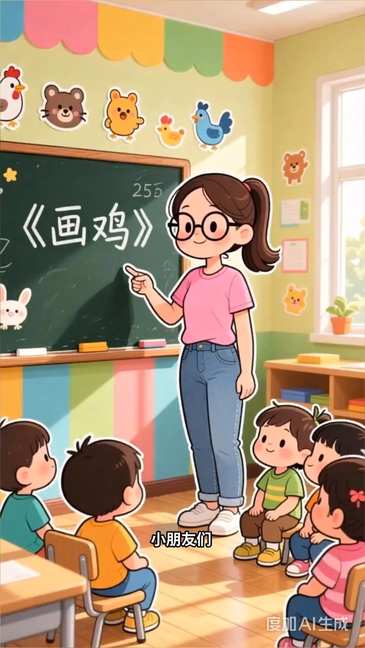 《画鸡》古诗趣味教学:学公鸡走路打鸣真开心#度加连更挑战#度加发布到百度APP