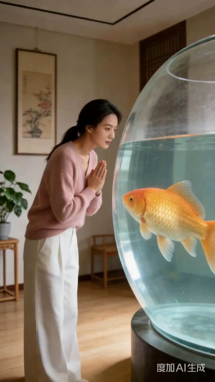 心有金鳞，何惧风浪 #鱼缸里的小确幸# #春天的第一个AI转场#