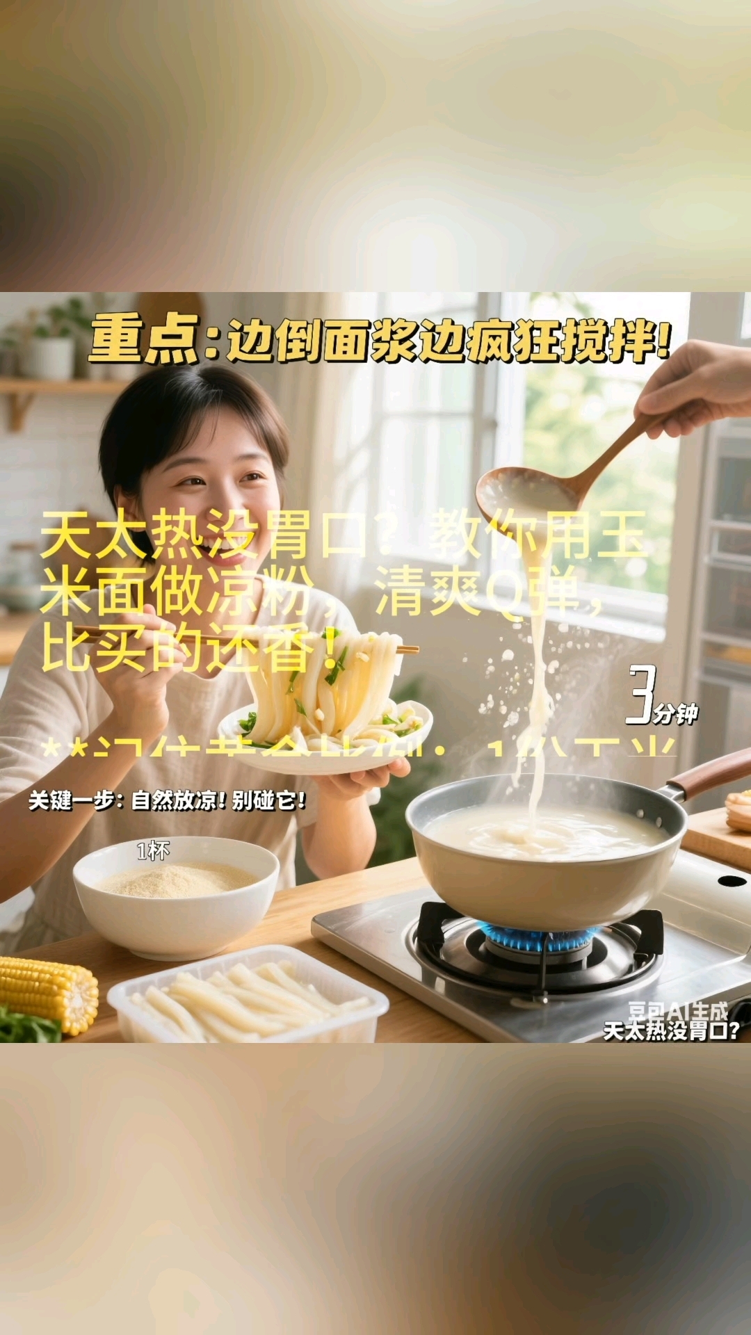 夏天做点玉米面凉粉