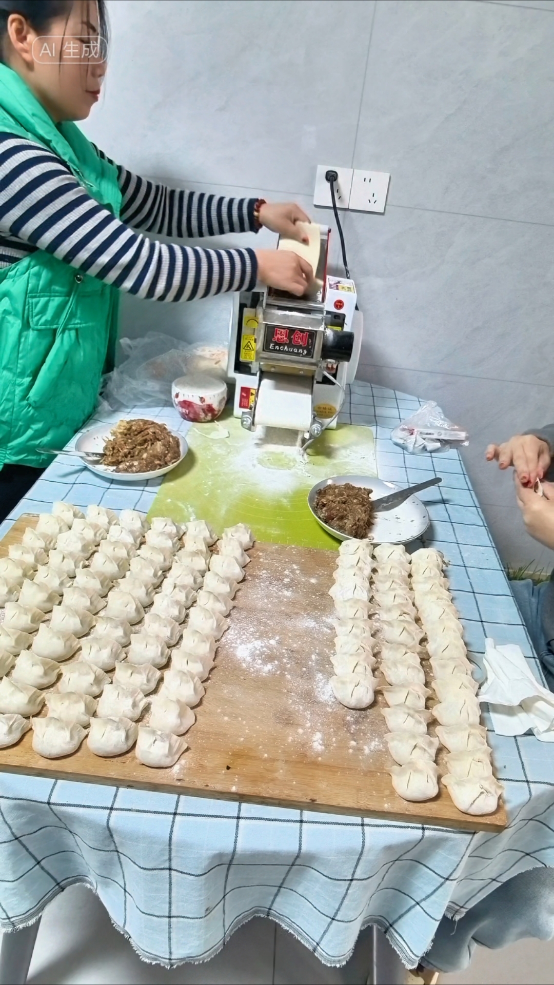 教大家如何正确高效做饺子皮#饺子皮机#馄饨皮机#压面机
