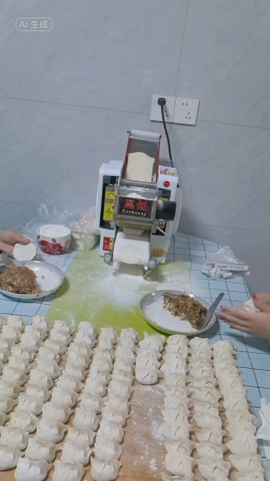 隔壁饺子馆爆单的秘密!竟是这台小机器#饺子皮机#馄饨皮机#面