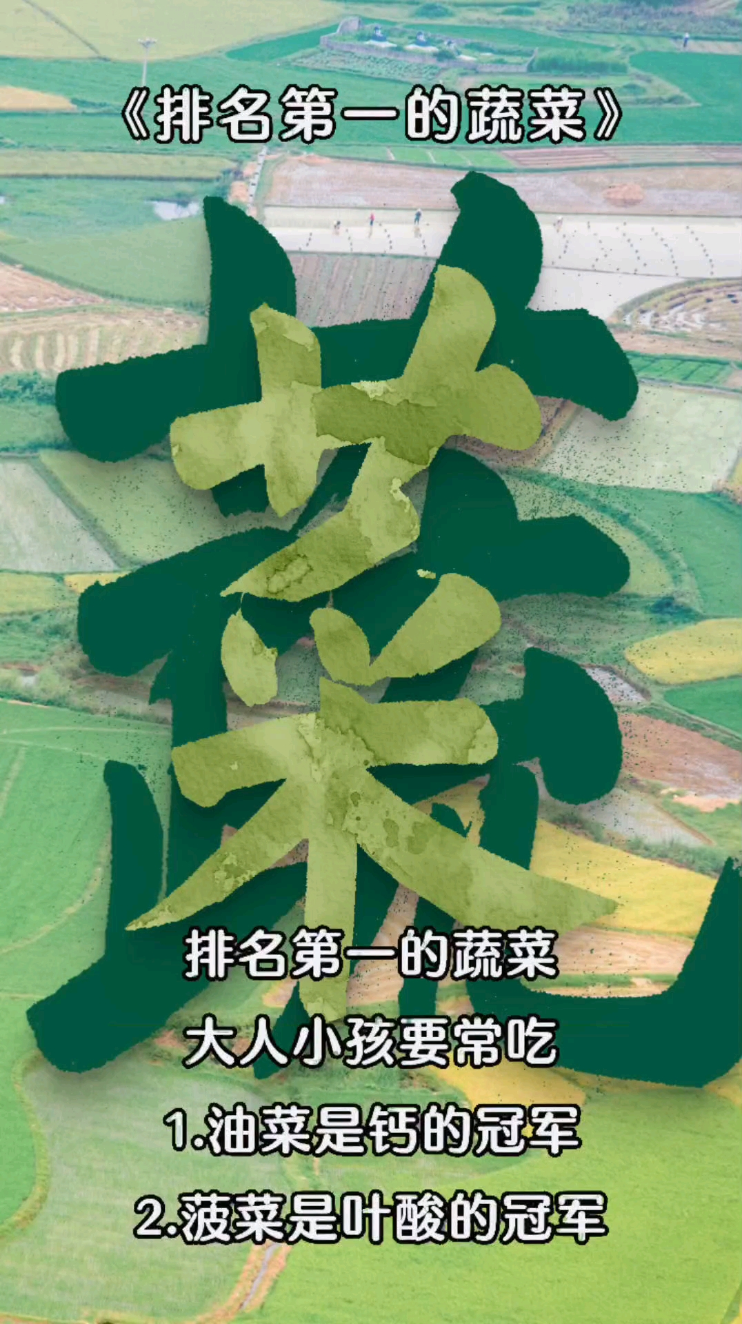 排名第一的蔬菜   背景书法“蔬菜”二字 （重书） 日常楷书