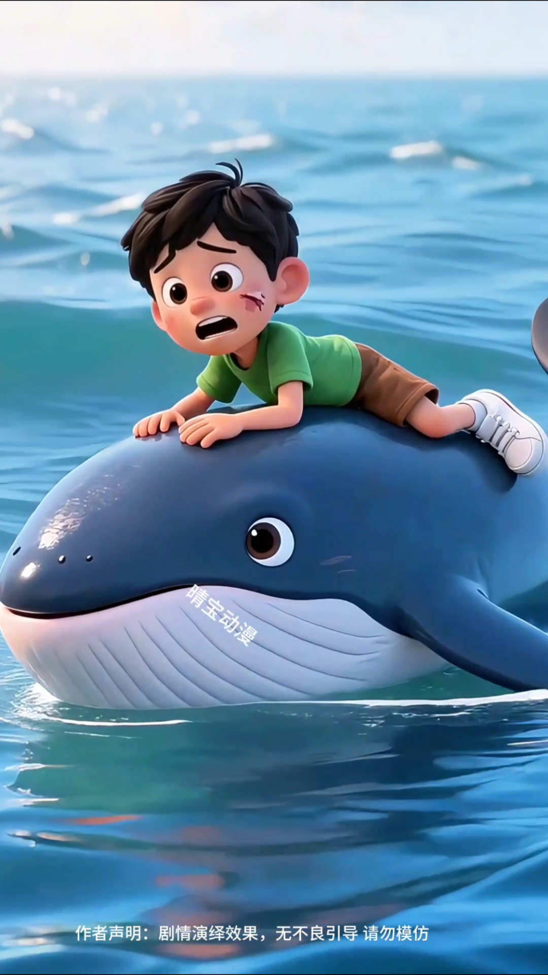 小鲸鱼救了小朋友和他的妈妈