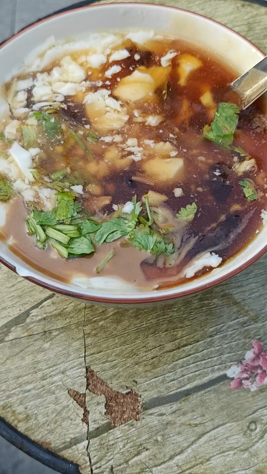 河北省石家庄,豆腐脑儿。汤是稠的