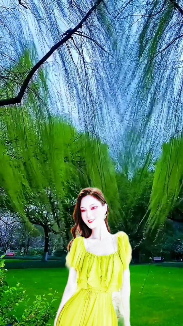 绿柳美人绿色护眼壁纸来啦