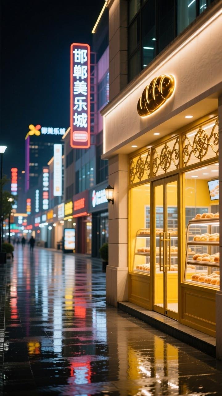 暖光橱窗里的治愈系面包店,每一口都是幸福的味道