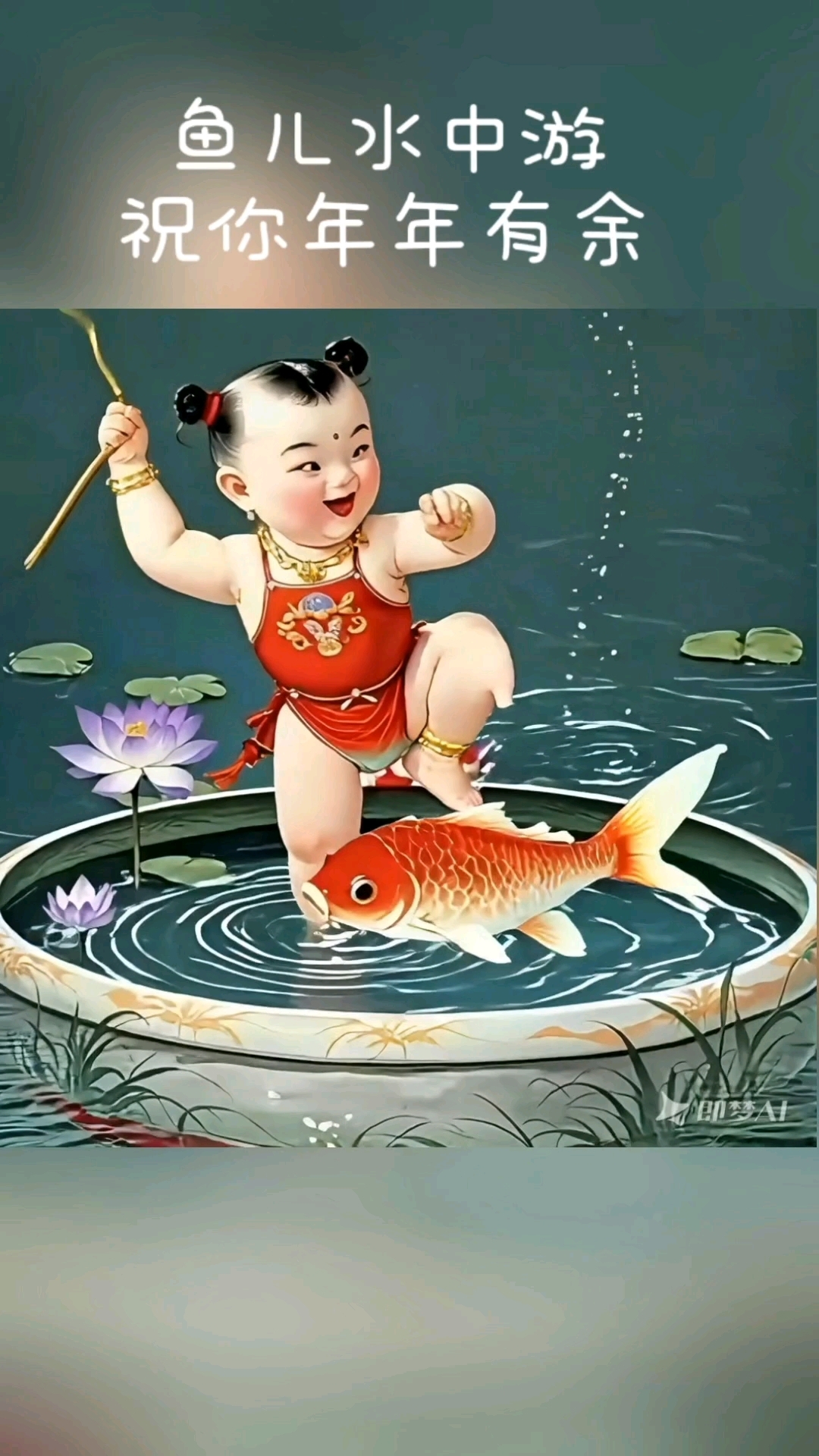 腊月二十八福娃祝你年年有余啊!