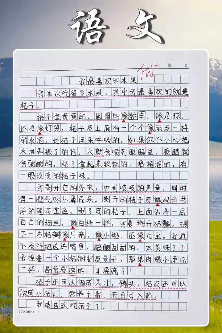 优秀高分的作文都是很好的