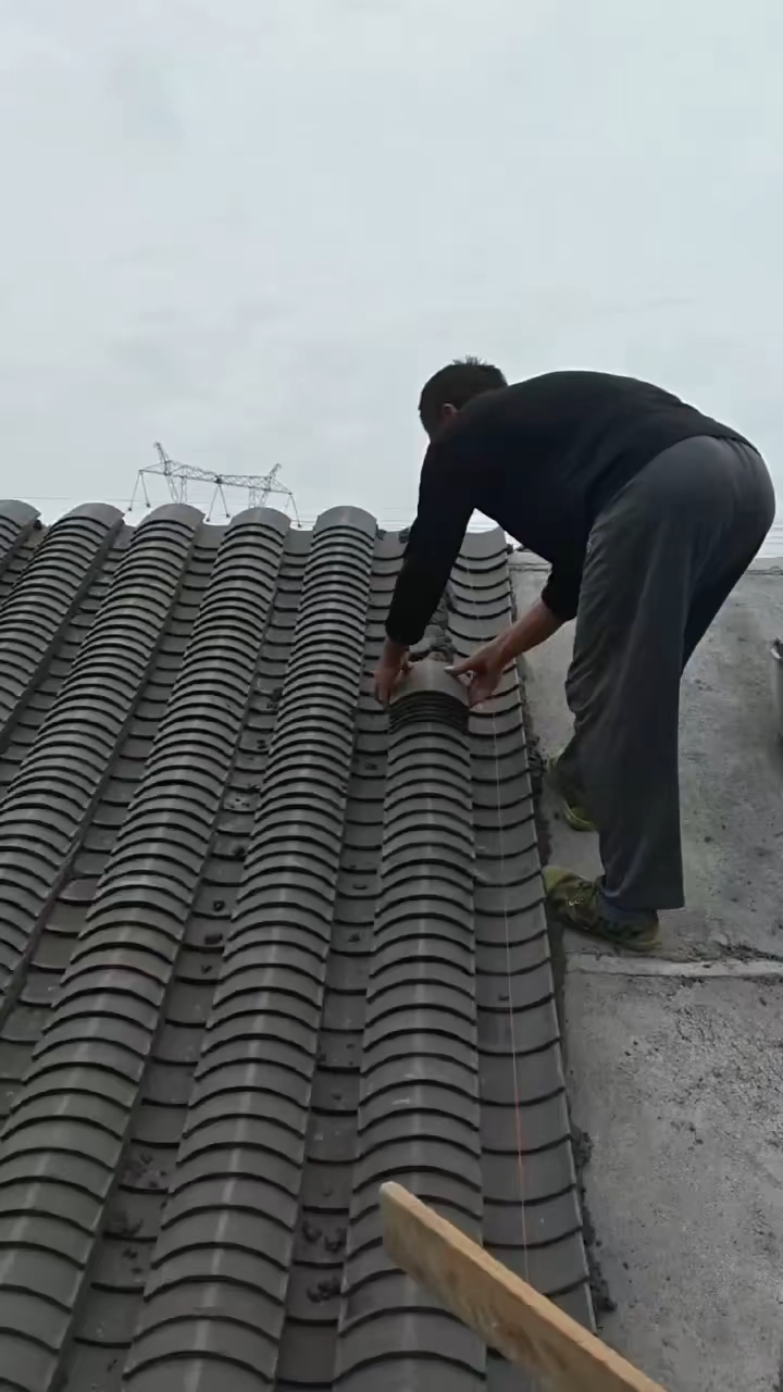 徽派铺瓦 徽派建筑 徽派屋顶