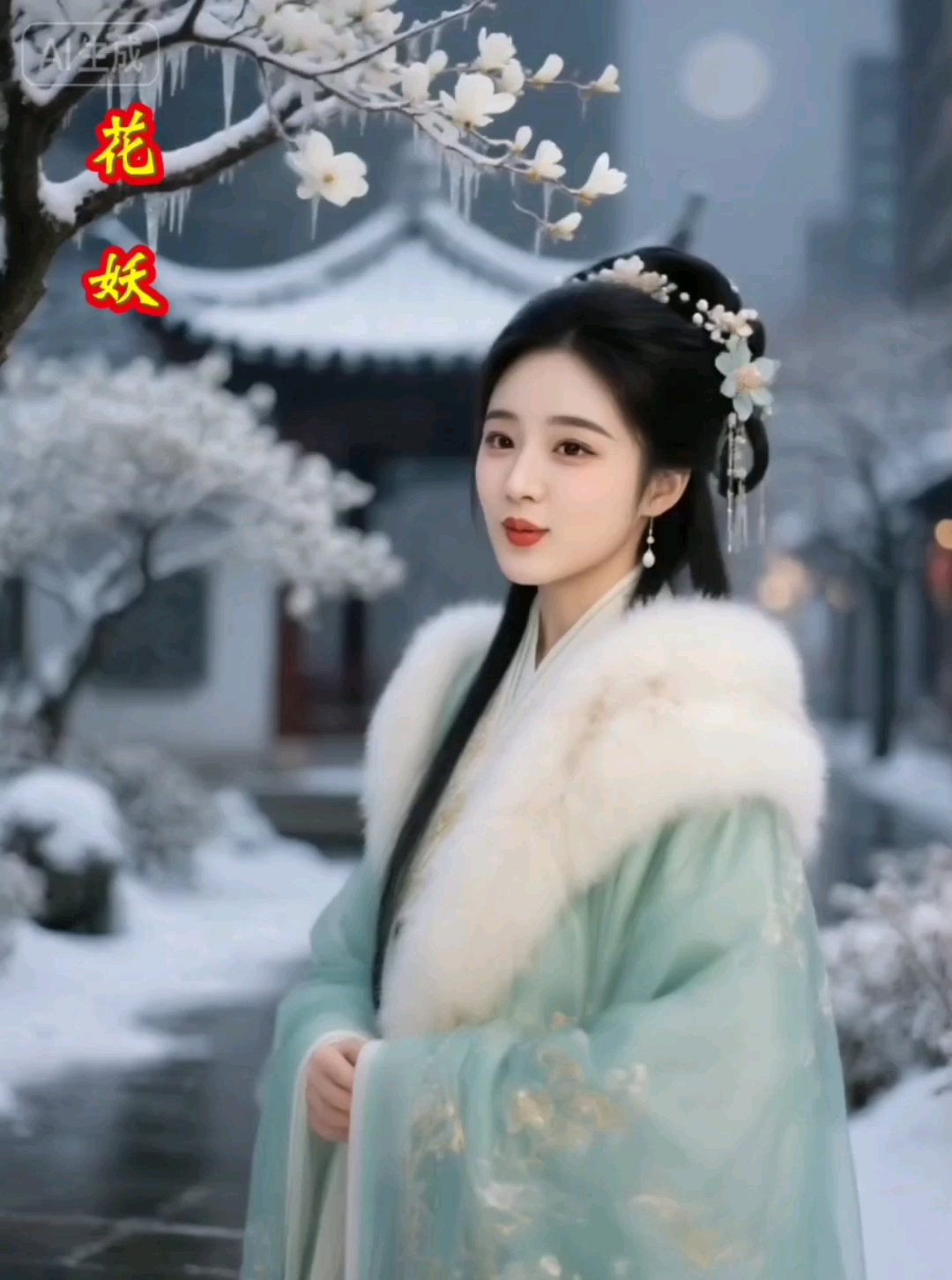 雪雾蒙蒙美佳人，女妖歌甜让人醉。