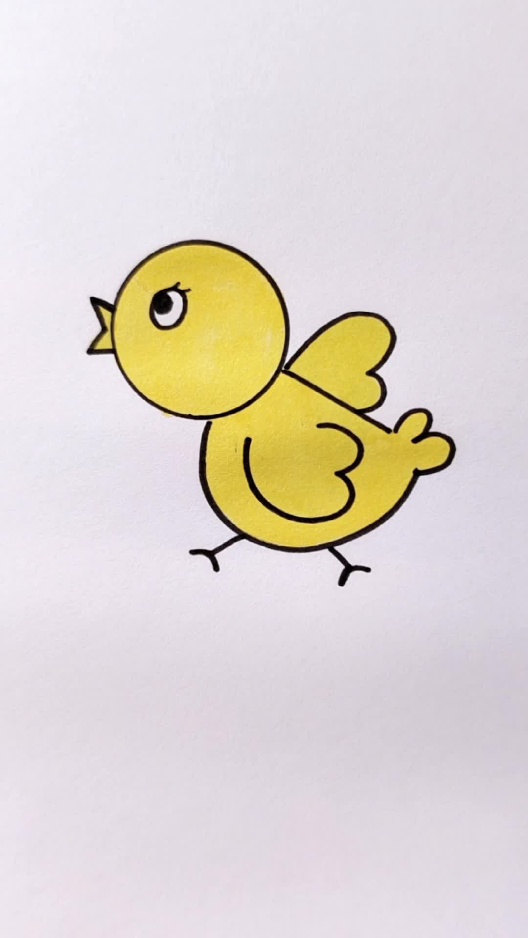 简单的小鸡画法