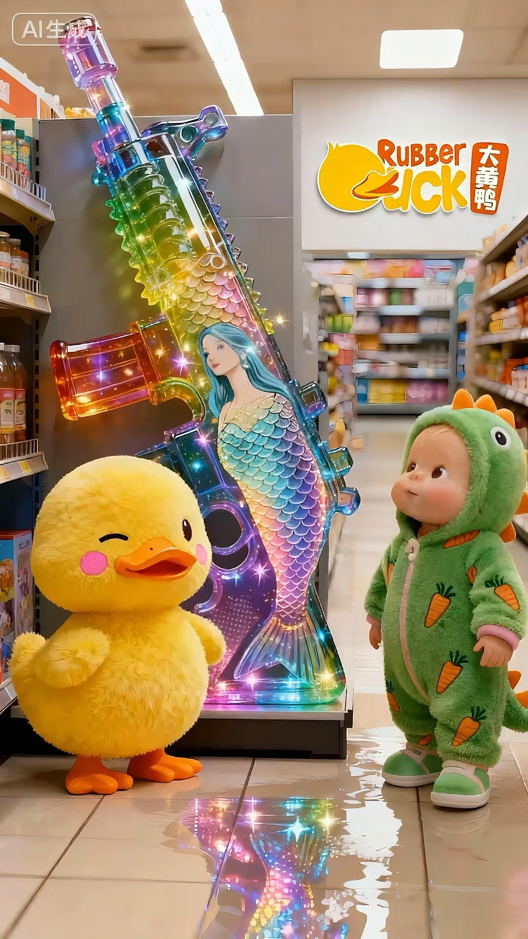 太棒大黄鸭居然拥有这样的彩虹枪