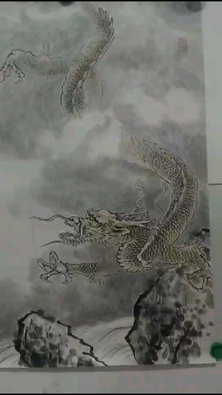 十二生肖,龙,水墨画,写意画