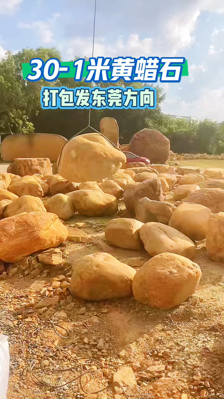 30-1米黄蜡石#黄蜡石#庭院景观石#园林造景石#鱼池假山石