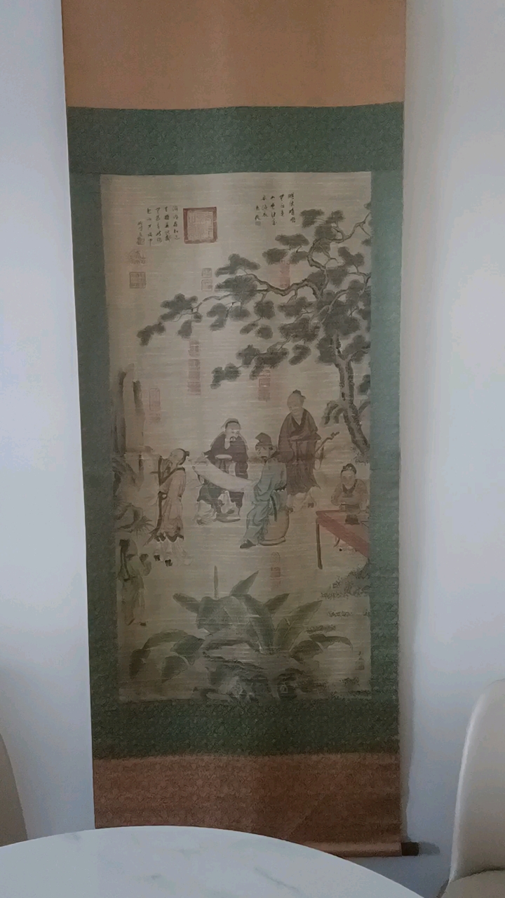 古代人物画,宣纸。