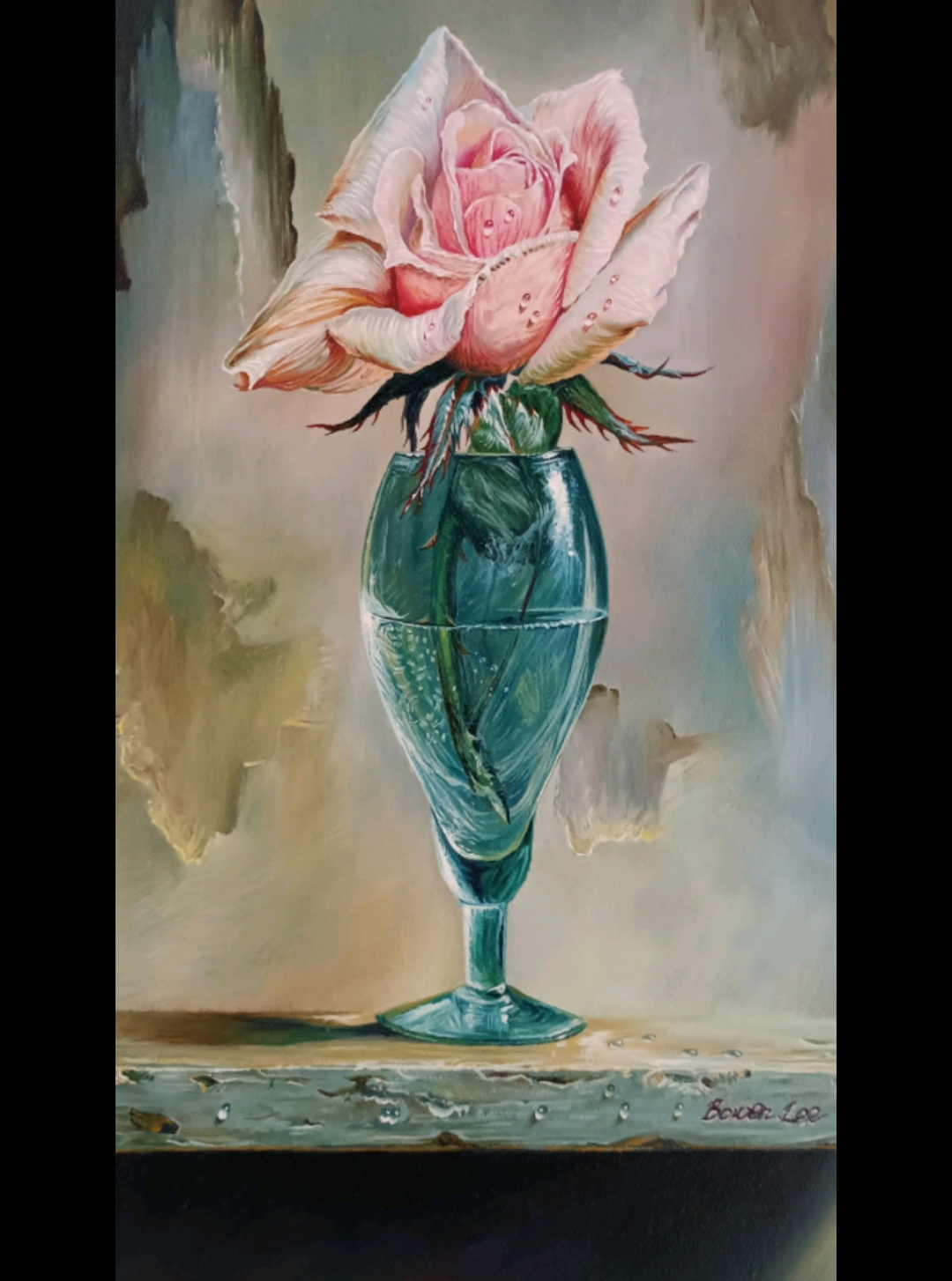 博文美术绘画:油画静物作品《玫瑰》