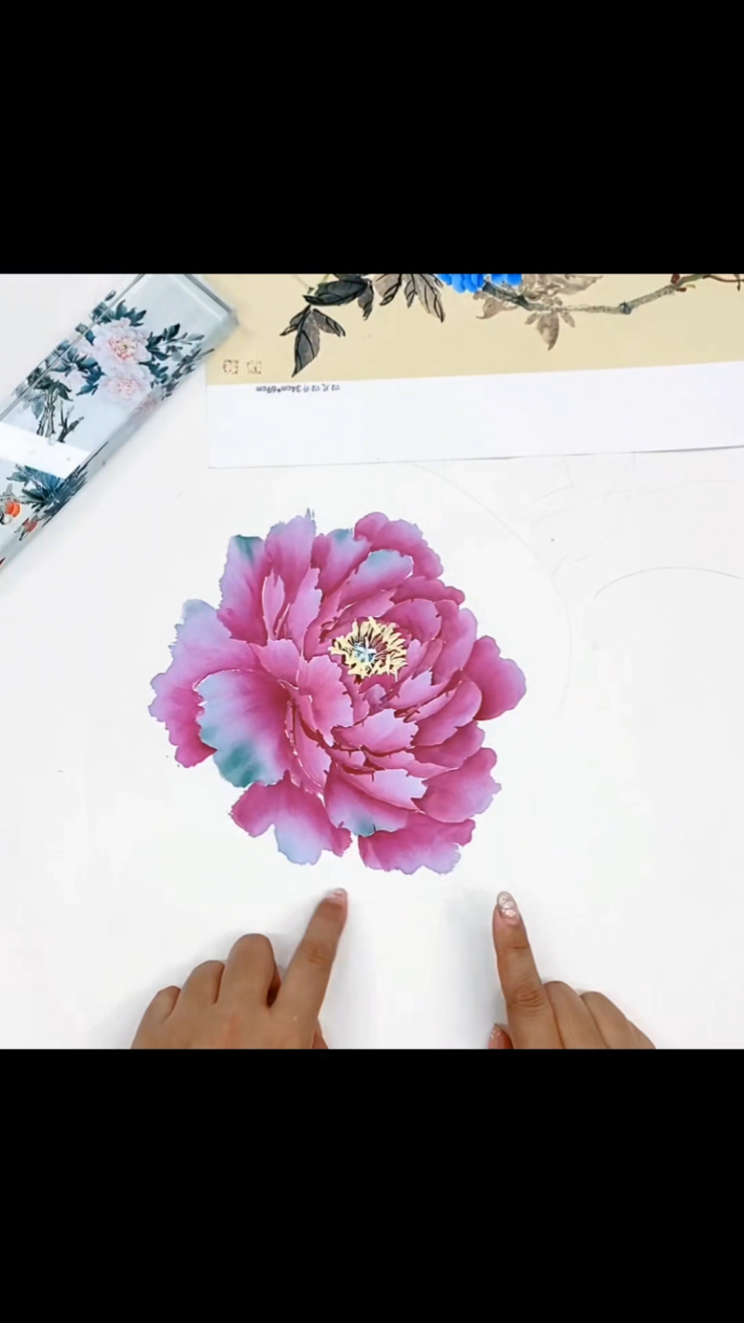 紫红包菜牡丹绘画过程