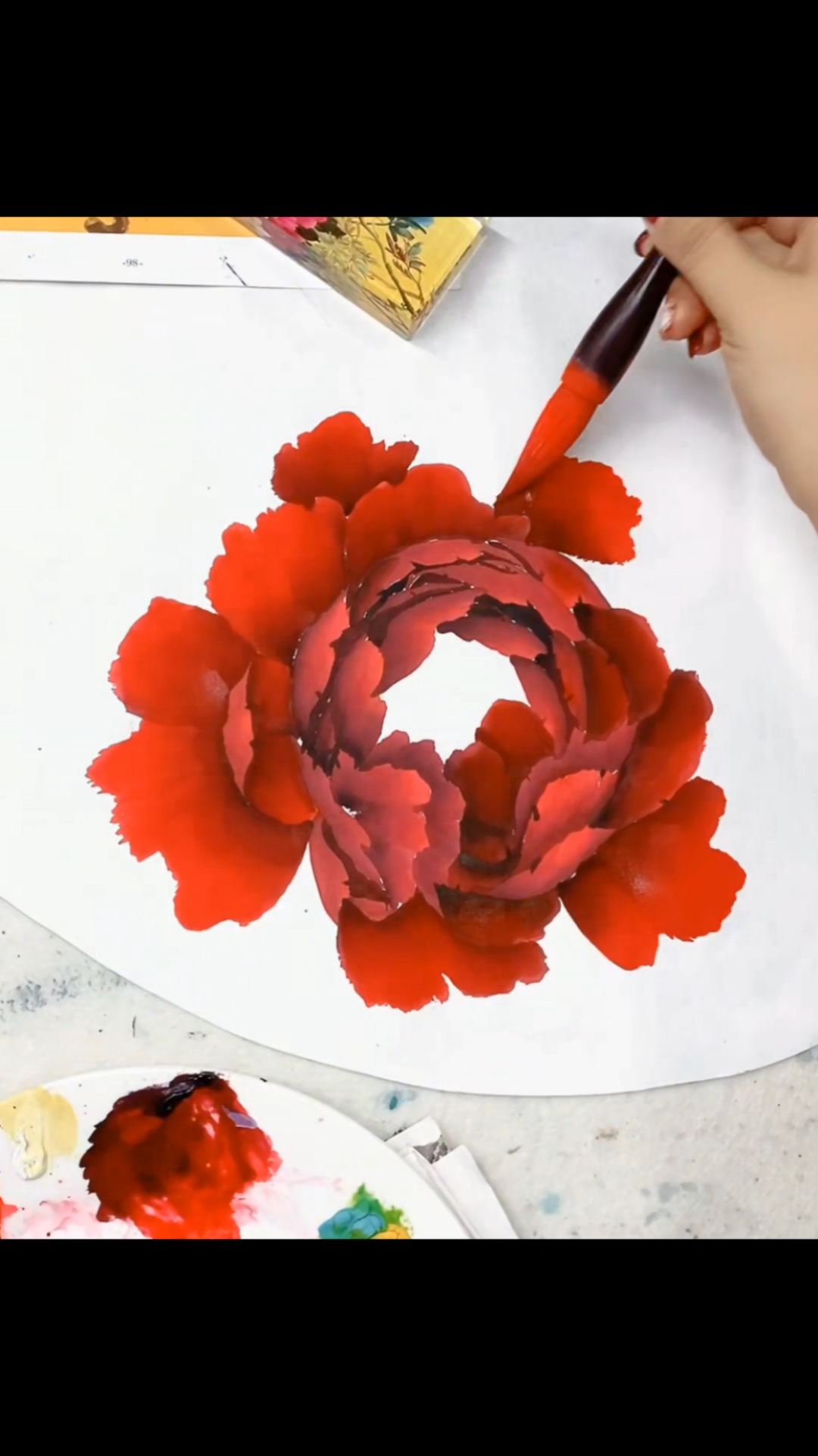 包菜牡丹花绘画过程分享