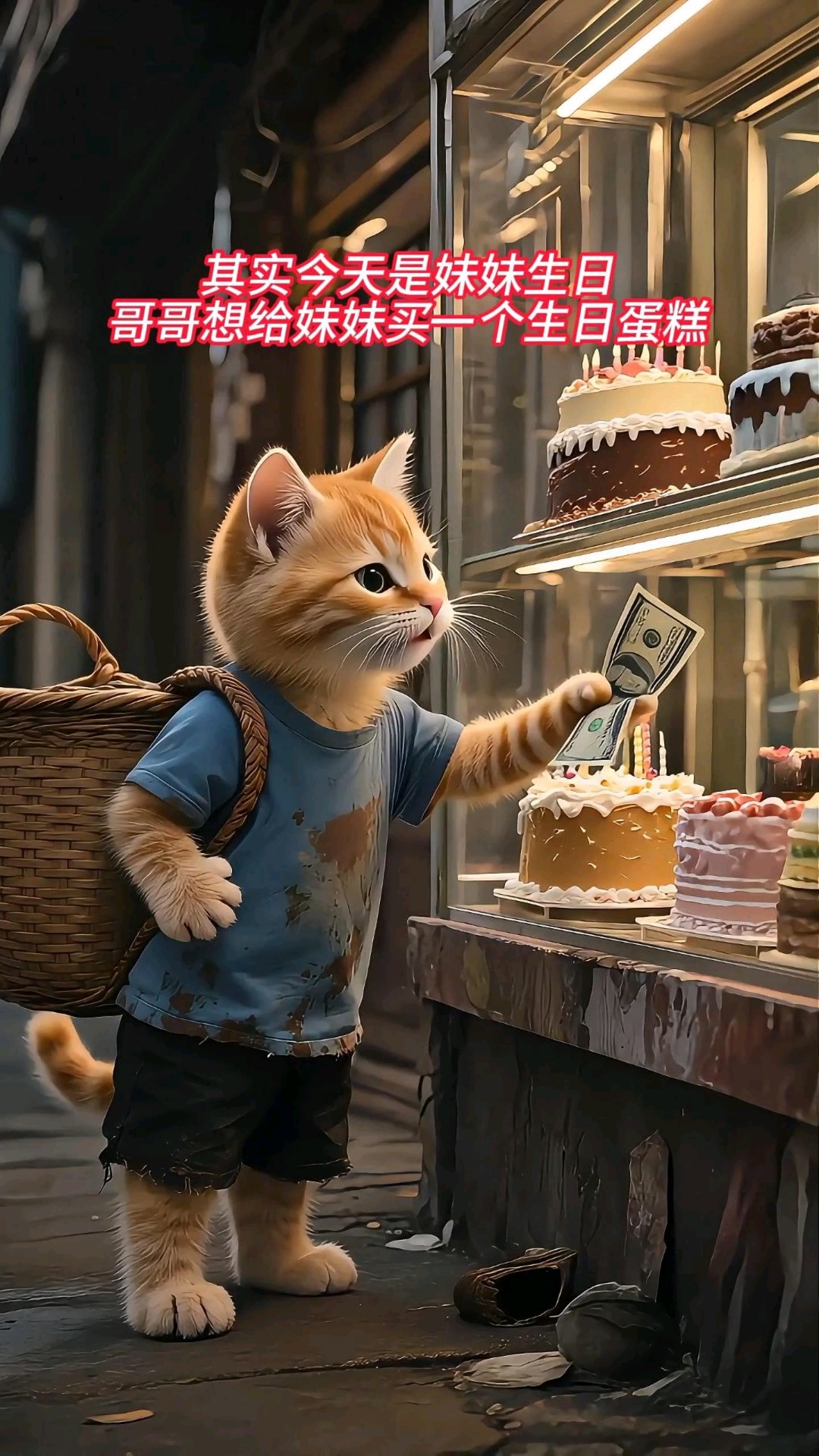 父母走得早，兄妹俩相依为命，哥哥捡饮料瓶卖钱给妹妹买生日蛋糕