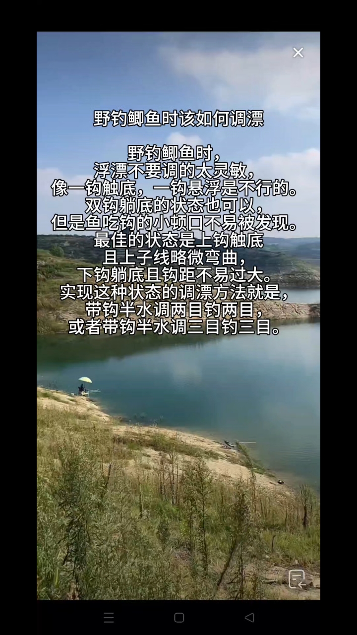 野钓鲫鱼时该如何调漂