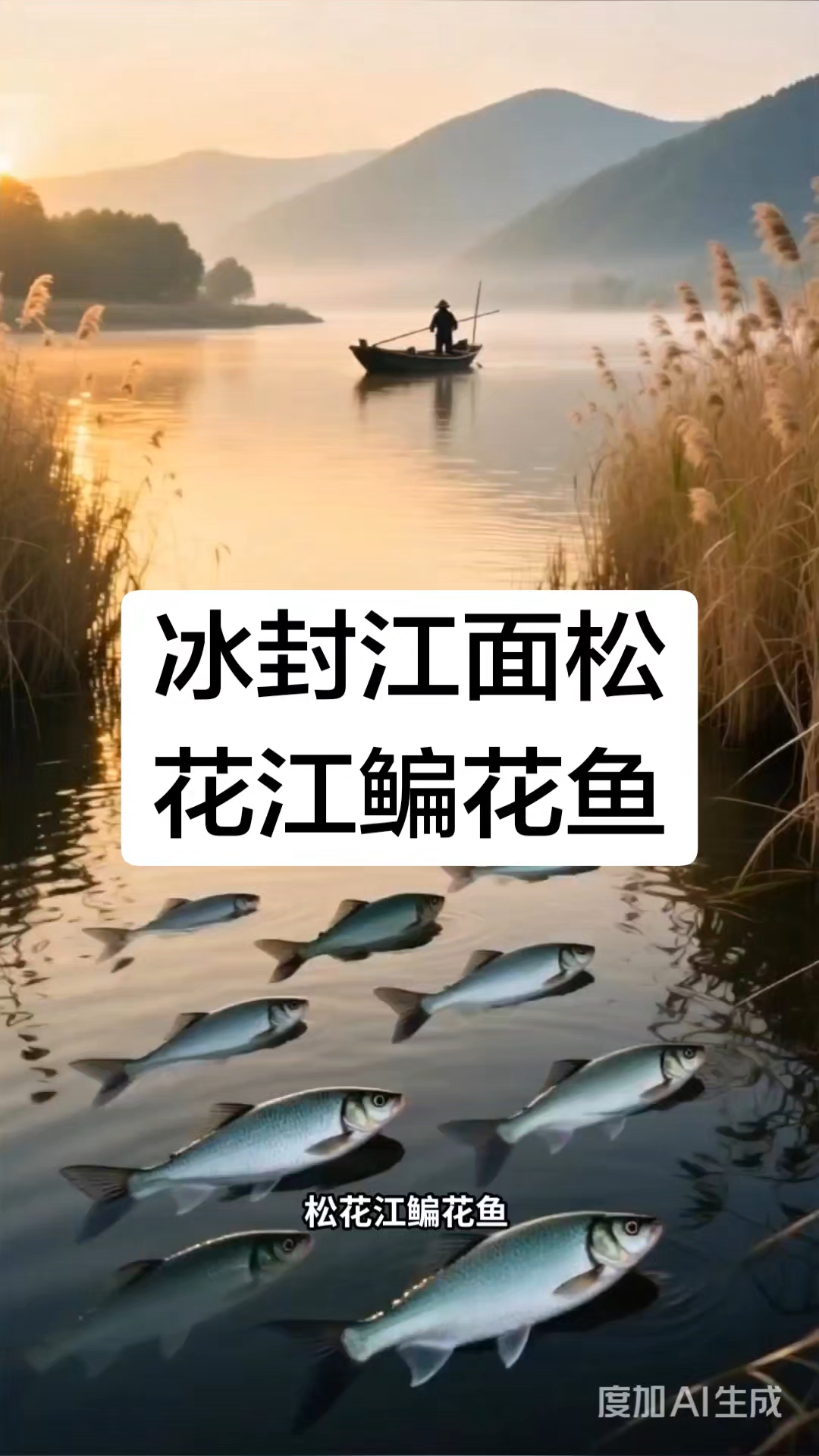 ##冰封江面鱼# @