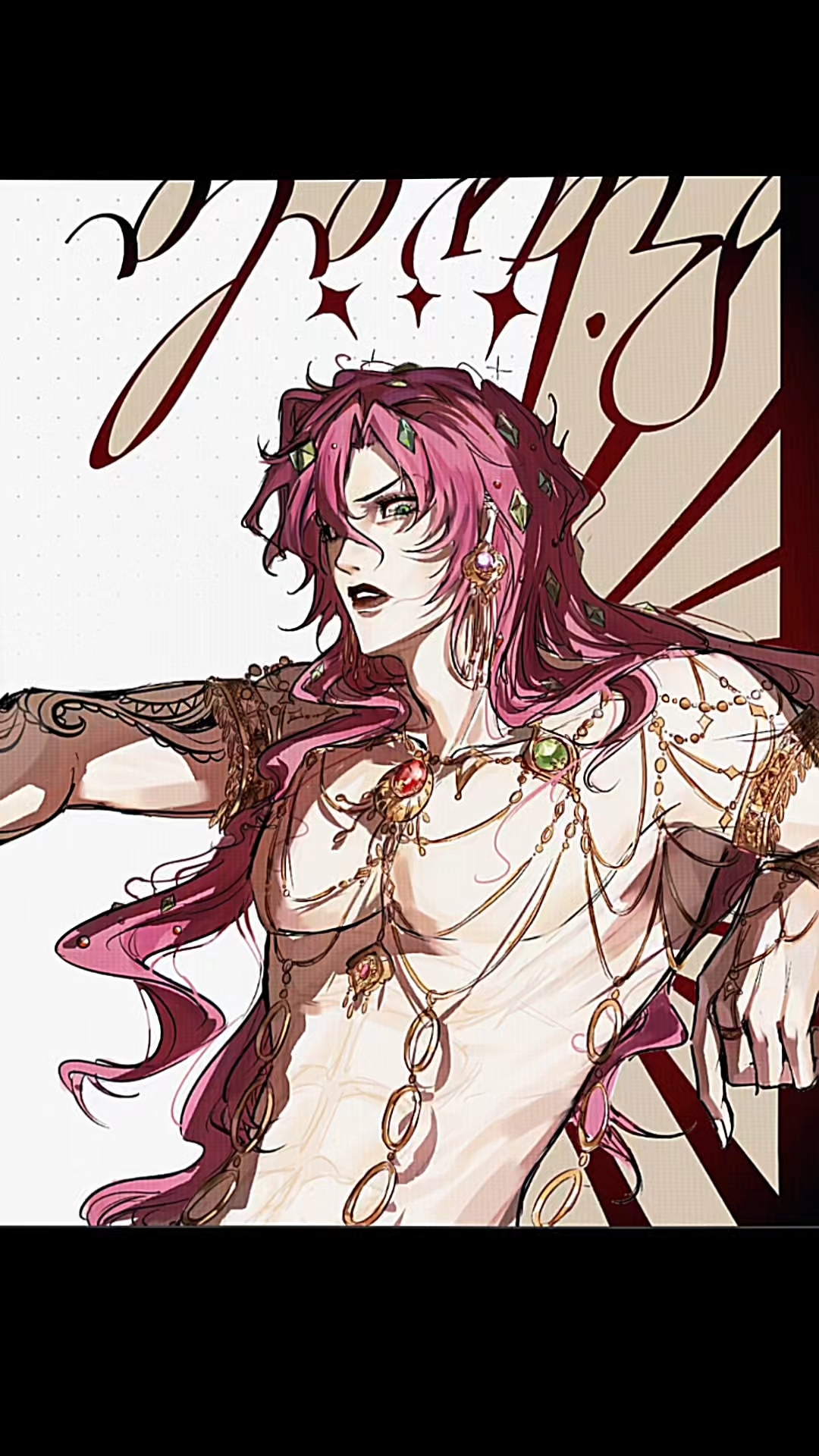 迪亚波罗主场，不要说他是发霉章鱼～#粉发美男# #发霉章鱼# #JOJO的奇妙冒险#