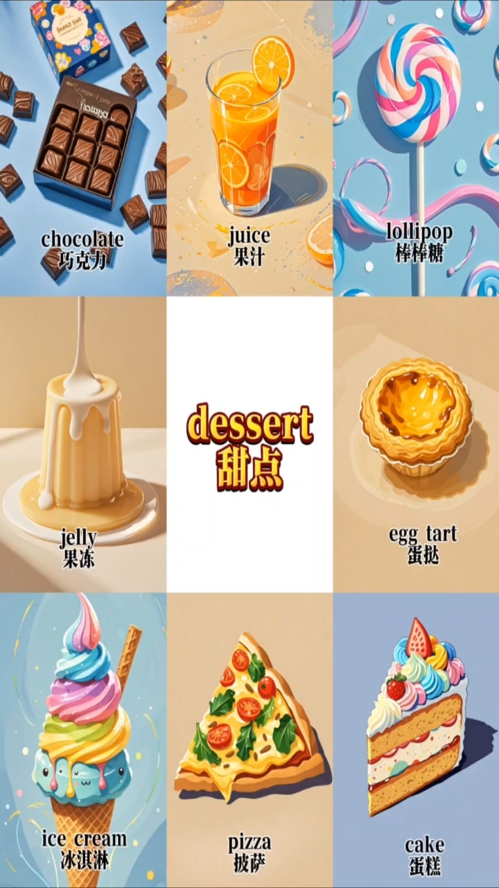 宝宝每日单词速记:dessert甜点