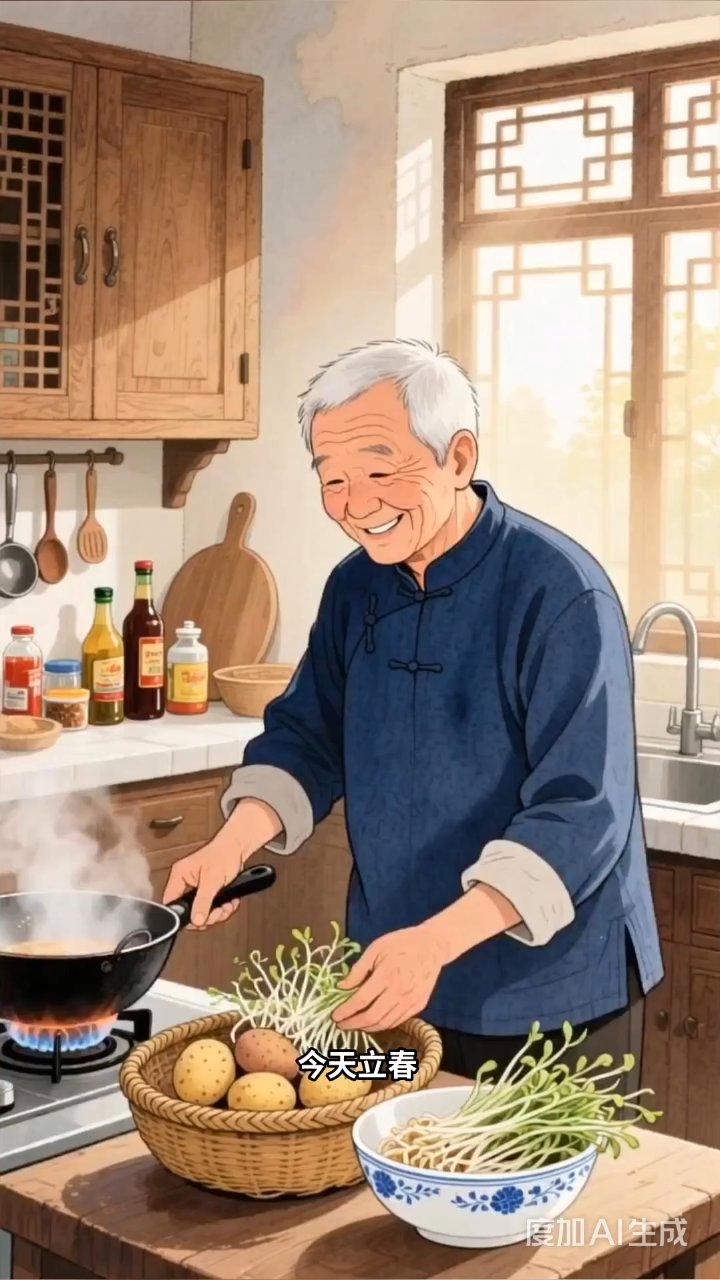 立春家宴香满屋，外婆烙饼卷春光