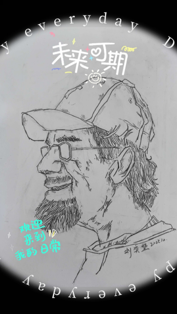 写生线描人物头像作品